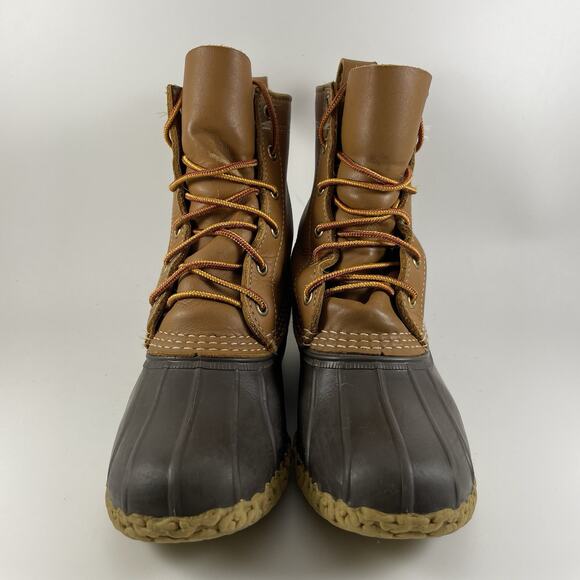 LL Bean Bean Boots 8” Duck Boots Womens Size 6 M (BM) Brown Leather Waterproof - Picture 3 of 10